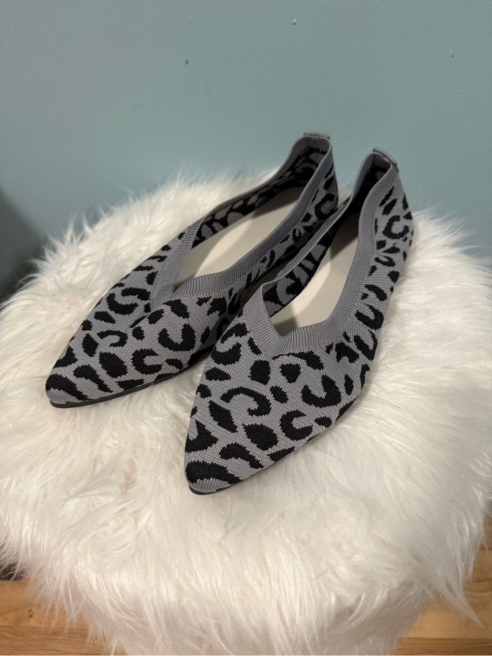 8 Items for $20: Pointed Leopard Knit Slip-On Flats